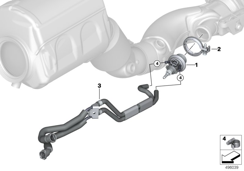 Дозирующий модуль SCR/доп.элементы для BMW F15 X5 40dX N57Z (схема запчастей)