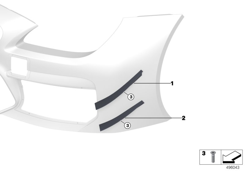 Боковое крыло для BMW MOSP M6 GT3 P63 (схема запчастей)