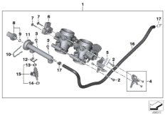 Корпус дроссельной заслонки для BMW K71 F 800 ST (0234,0244) 0 (схема запасных частей)