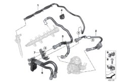 Топливопроводы/элементы крепления для BMW G02 X4 20dX B47D (схема запасных частей)