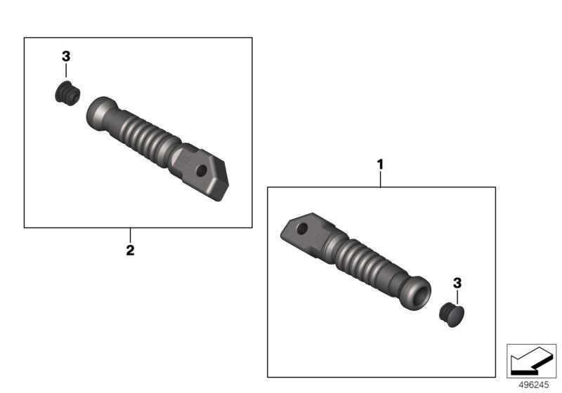 Упоры для ног пассажира для MOTO K23 R nineT Scrambler (0J31, 0J33) 0 (схема запчастей)