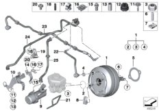 Усилитель тормозов для BMW F30 Hybrid 3 N55 (схема запасных частей)