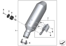 Основной глушитель для MOTO K67 S 1000 RR 19 (0E21, 0E23) 0 (схема запасных частей)