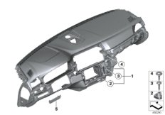 облицовка панели приборов для BMW F10 523i N53 (схема запасных частей)