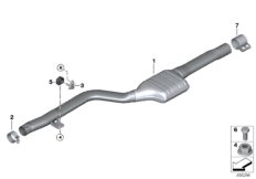 Катализатор/передний доп.глушитель для BMW G12 725Ld B47 (схема запасных частей)