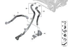 Шланги охлаждающей жидкости для BMW G07 X7 40iX B58C (схема запасных частей)