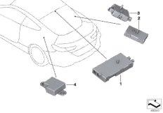 Детали усилителя разнесенной антенны для BMW F91 M8 S63M (схема запасных частей)