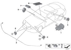 Электрические детали НПБ для BMW G14 840i B58C (схема запасных частей)