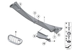 Наружные накладки / декоративные решетки для BMW MOSP M6 GT3 P63 (схема запасных частей)