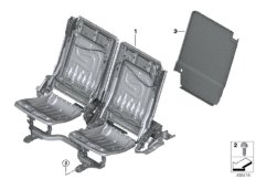 Каркас подушки заднего сиденья 3-й ряд для BMW G05 X5 40iX B58C (схема запасных частей)
