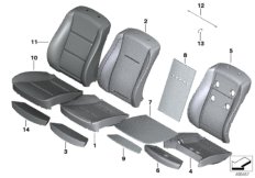 Набивка и обивка передн.сиденья для BMW E65 730i N52 (схема запасных частей)