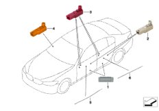 Плафон освещения салона двери для BMW G30 530iX B48D (схема запасных частей)