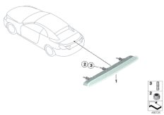 Третий фонарь стоп-сигнала для BMW MOSP M6 GT3 P63 (схема запасных частей)