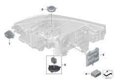 Детали электронного блока фары для BMW G07 X7 40iX B58C (схема запасных частей)