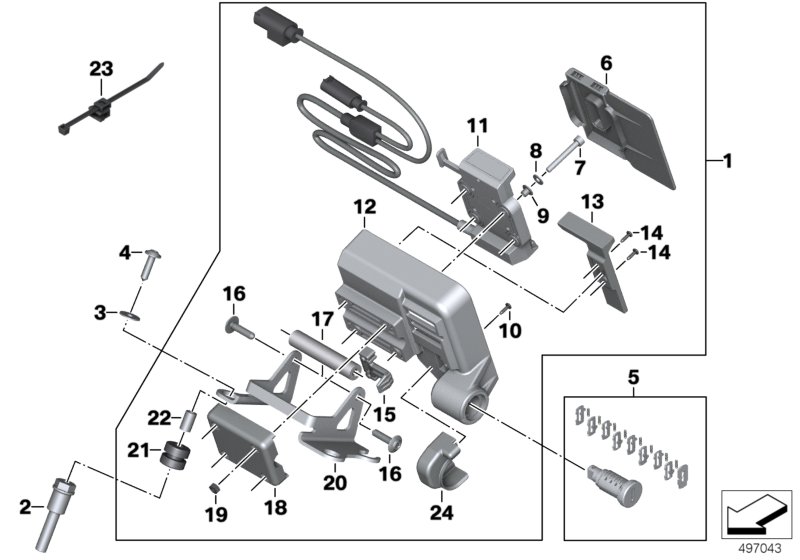 Подготовка под систему навигации для BMW K82 F 850 GS Adve. (0K01, 0K03) 0 (схема запчастей)