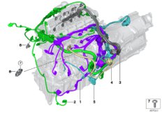 жгут проводов двигателя для BMW G01 X3 20iX (TR55) B48 (схема запасных частей)