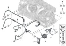 Система охлаждения-турбонагнетатель для BMW F98 X4 M S58 (схема запасных частей)