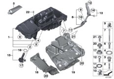 Масляный картер/маслоизмерит.приспособл. для BMW F30N 335dX N57Z (схема запасных частей)