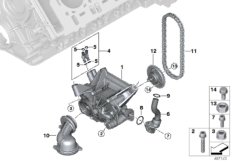 Смазочная система/маслян.насос с прив. для BMW G11N 750iX N63B (схема запасных частей)