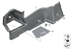 Обшивка багажного отделения Л для BMW G14 840iX B58C (схема запасных частей)