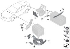 Доп.элементы АКБ для BMW G15 840iX B58C (схема запасных частей)