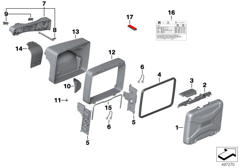 Детали телескопического кофра для BMW K81 F 850 GS (0B09, 0B19) 0 (схема запчастей)