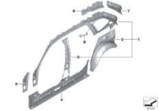 Боковой каркас Внутр для BMW G21 318d B47B (схема запасных частей)