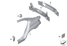 Крыло/облицовка задней части для BMW G20 330e B48X (схема запасных частей)