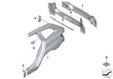 Крыло/облицовка задней части для BMW G21 330iX B48D (схема запасных частей)