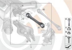 Ремкомплект поперечного рычага подвески для BMW F34 320dX B47 (схема запасных частей)