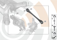 Ремонтный комплект рычага схождения для BMW F30N 330iX B48 (схема запасных частей)