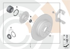 Ремкомплект подшипника ступицы кол.Зд для BMW F31 335iX N55 (схема запасных частей)