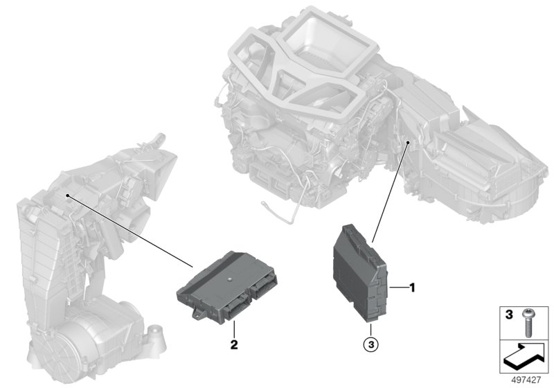 ЭБУ кондиционера для BMW G16 840i B58C (схема запчастей)