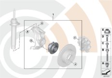 Рем.комплект ступицы переднего колеса для BMW F34N 325d B47 (схема запасных частей)