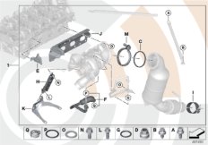 Турбонагнетатель и монтажный комплект для BMW F31N 316d B47 (схема запасных частей)
