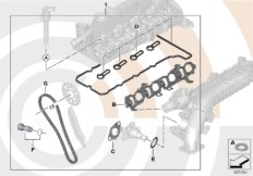 Ремкомплект открытой приводной цепи Вх для BMW F20 125d N47S1 (схема запасных частей)