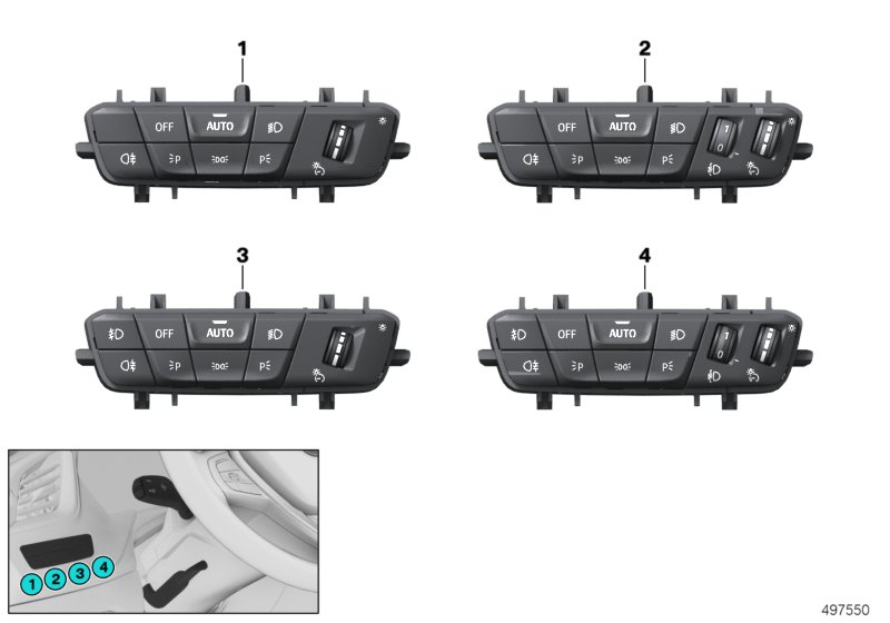 Панель управления освещением - ЕЭК для BMW F40 118d B47B (схема запчастей)