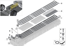 Радиатор высоковольтного накопителя для BMW I15 i8 B38X (схема запасных частей)