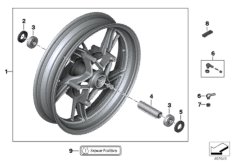 Дооснащение литым диском Пд Option 719 для BMW K53 R 1250 R 19 (0J71, 0J73) 0 (схема запасных частей)
