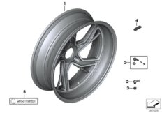 Дооснащение литым диском Зд Option 719 для BMW K54 R 1250 RS 19 (0J81, 0J83) 0 (схема запасных частей)