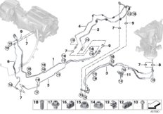 Трубопроводы хладагента под днищем для BMW G07 X7 M50iX N63B (схема запасных частей)