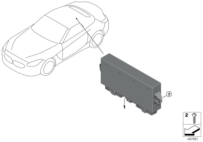 Модуль складного верха кабриолета для BMW G29 Z4 30i B48D (схема запчастей)
