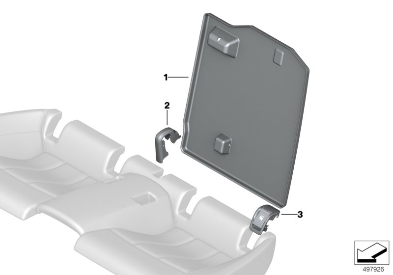 Накладки спинки заднего сиденья для BMW F92 M8 S63M (схема запчастей)