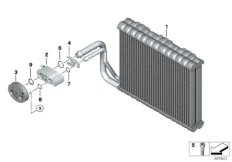 Испаритель/ предохранительный клапан для BMW F11 528iX N20 (схема запасных частей)