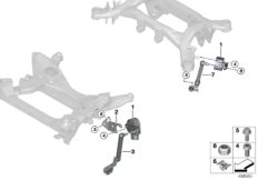 Датчик регулировки угла наклона фар для BMW G01 X3 25dX (TX51) B47 (схема запасных частей)