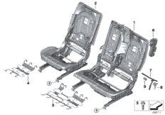 Каркас подушки сиденья пов.комф.Зд для BMW G05 X5 40iX B58C (схема запасных частей)