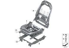 Заднее сиденье, каркас подушки Bussiness для BMW G07 X7 40iX B58C (схема запасных частей)