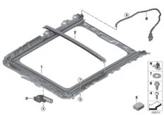 Панорамная крыша с электроприводом для BMW G21 330i B48D (схема запасных частей)