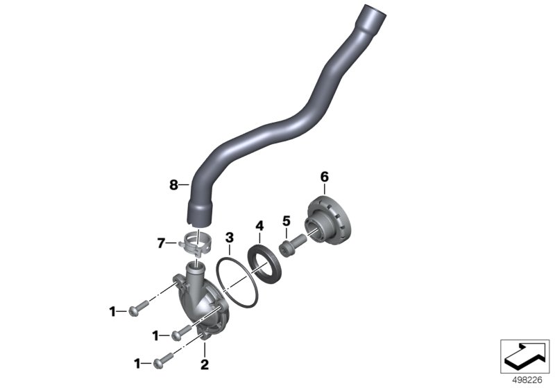 Система вентиляции картера двигателя для MOTO K54 R 1250 RS 19 (0J81, 0J83) 0 (схема запчастей)