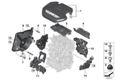 Звукоизоляционный кожух двигателя для BMW F48N X1 16d B37B (схема запасных частей)